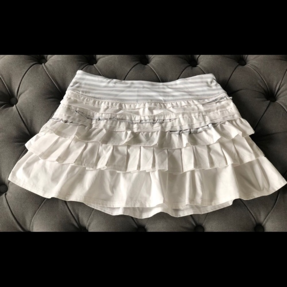 Lululemon Back on Trac Ruffle Skirt White